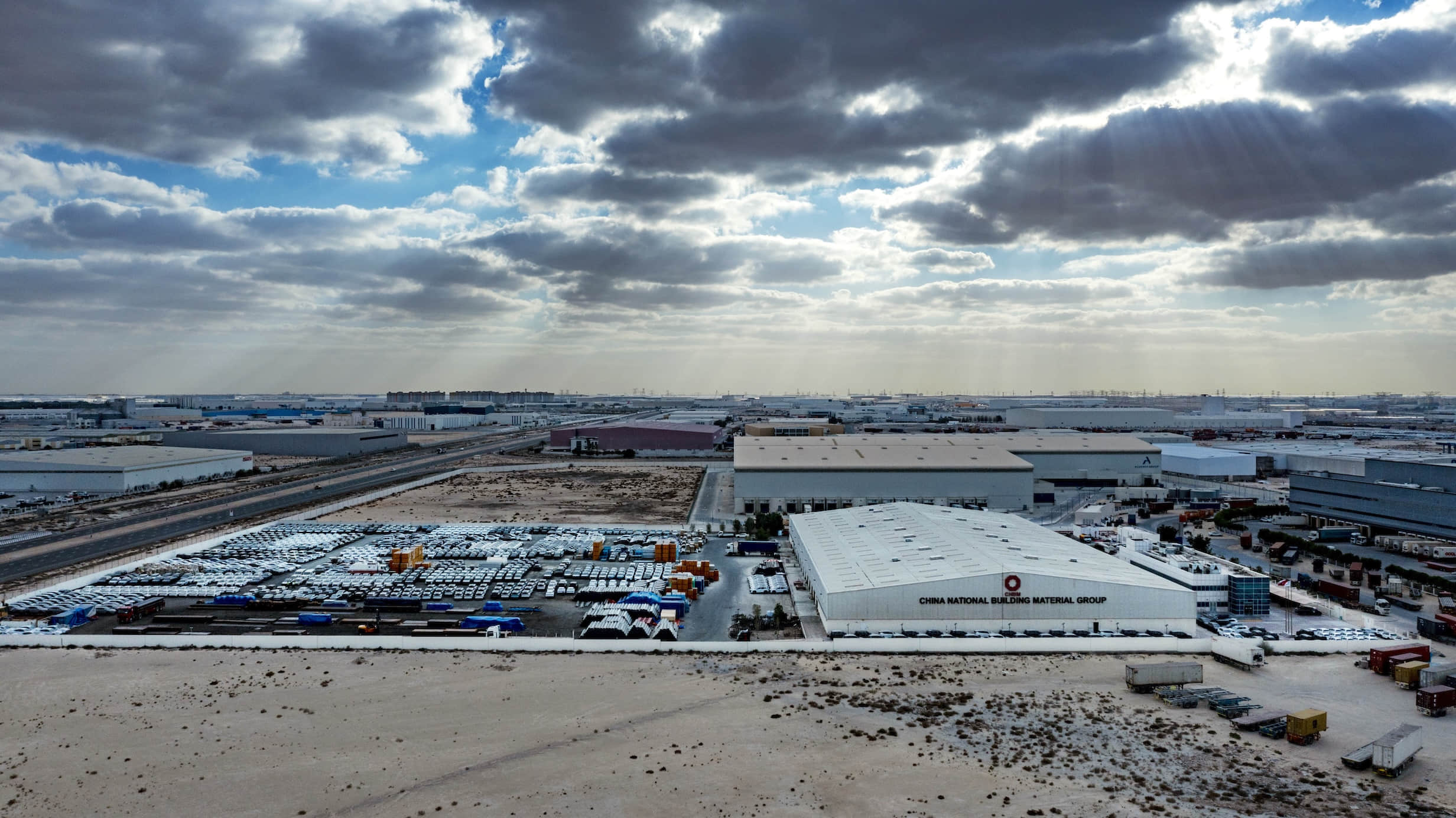 CNBM FZE warehouse and surrounding industrial area in Dubai